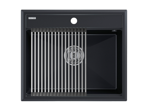 Кухонная мойка + коландер Paulmark PM115951-BLM+R375-BS 60х50 цвет черный